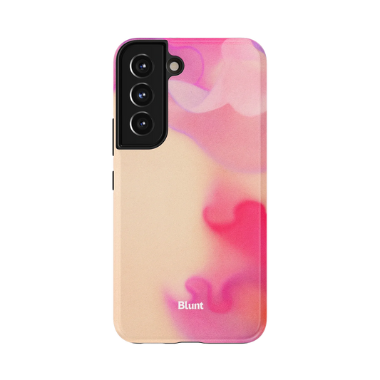 Esme Samsung Case: soft abstract shapes in pink and purple on a beige background