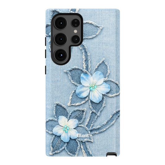 Denim Blue Bloom Samsung Case