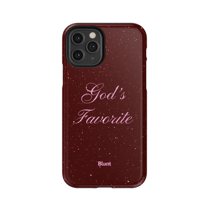 Gods Favorite Burgundy iPhone Case