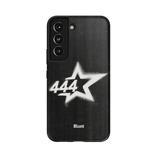 Infinite Flow Samsung Case: a bold white star with the number 444 on a textured black background