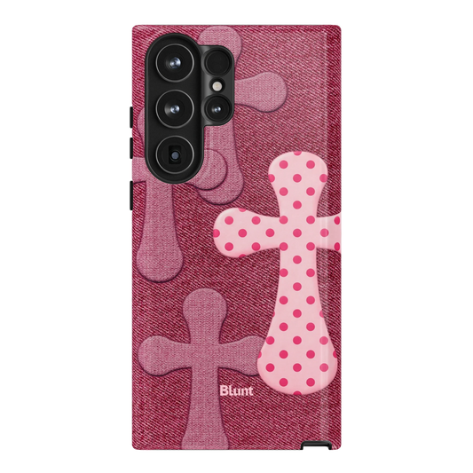 Pink-Polka-Patch-samsung-case-S23 Ultra-1