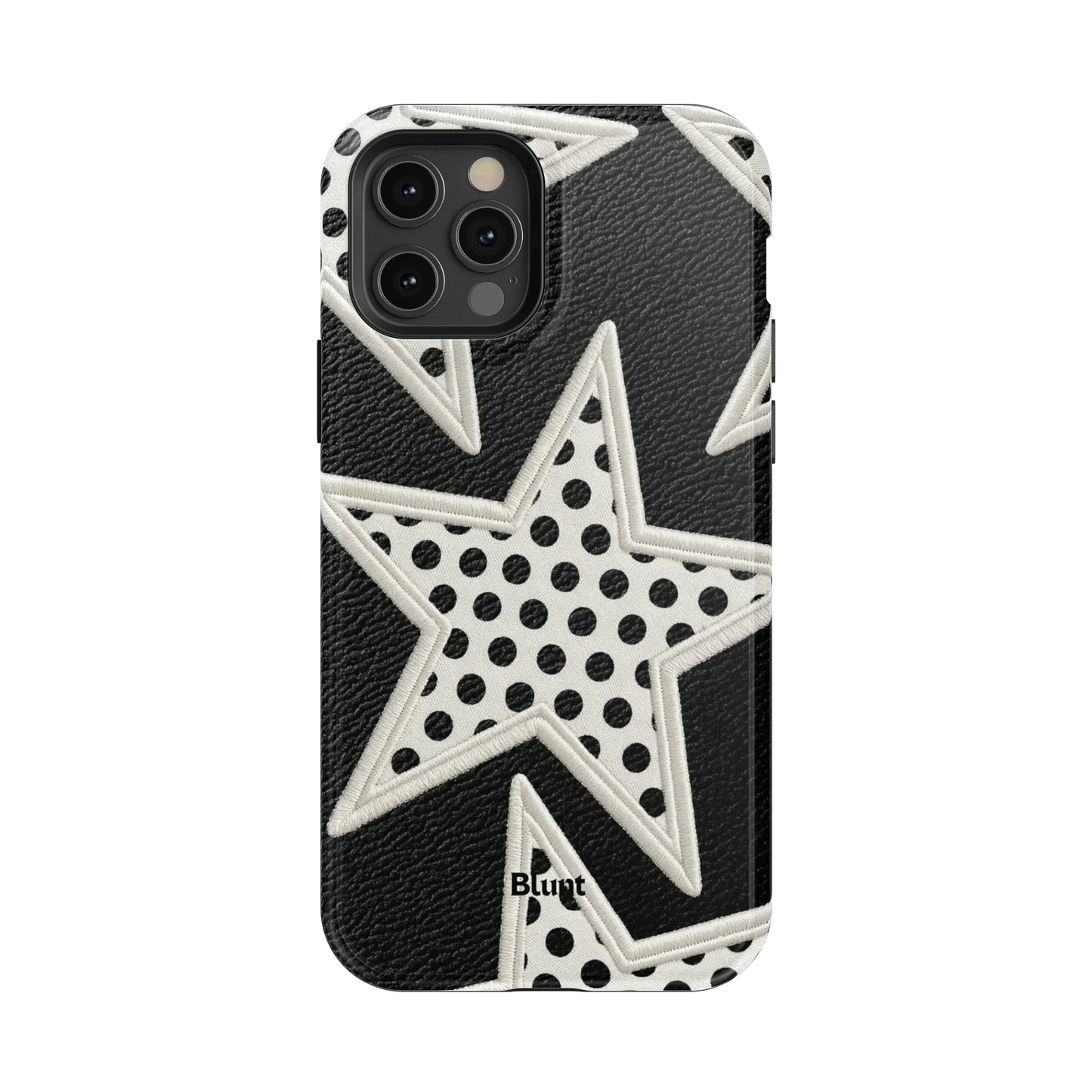 Noir Polka Star iPhone Case
