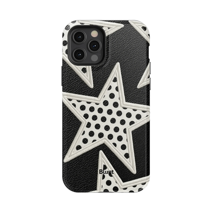Noir Polka Star iPhone Case