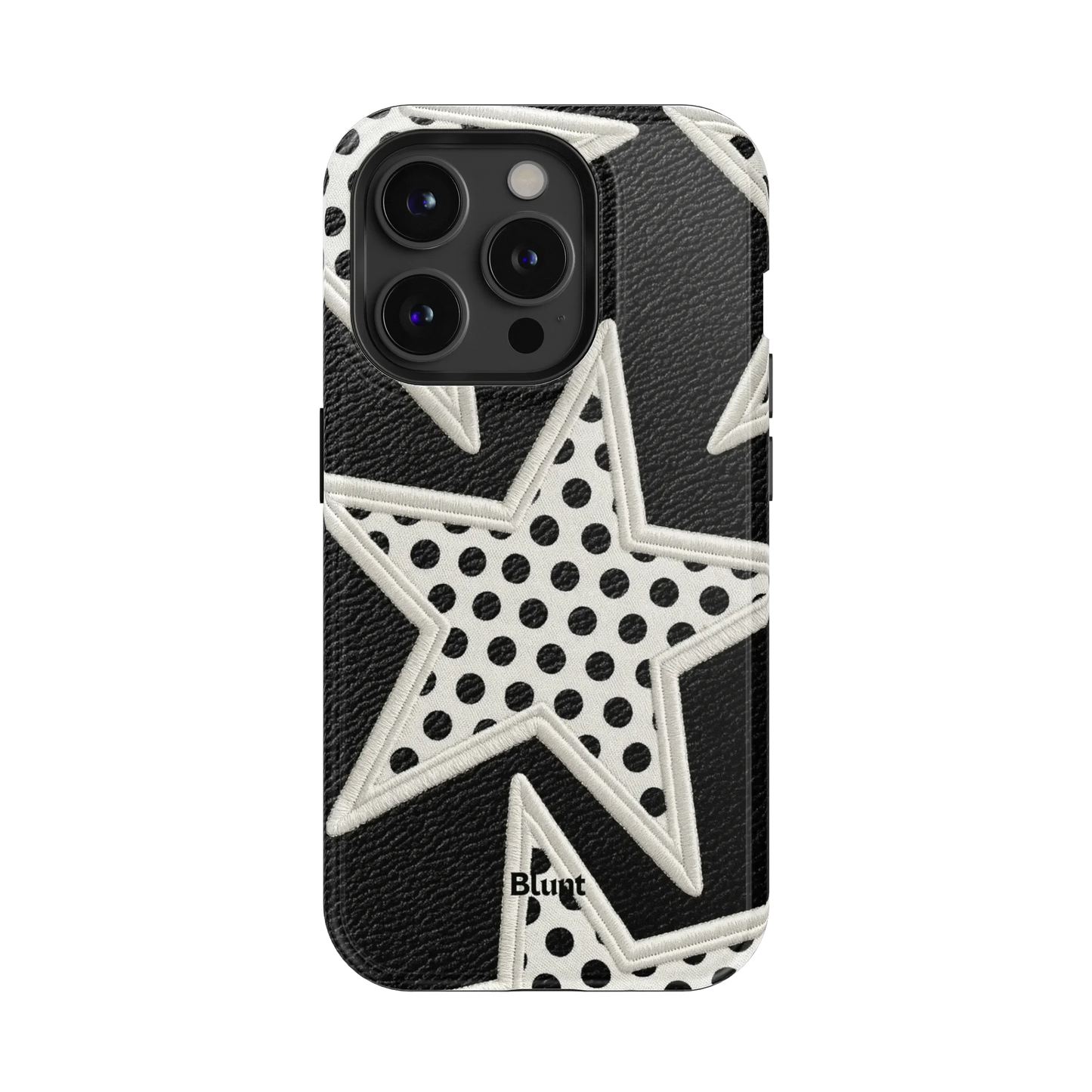 Noir Polka Star iPhone Case