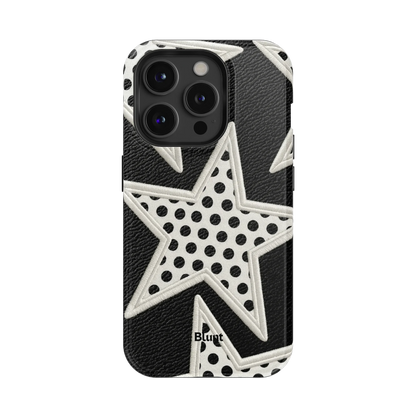 Noir Polka Star iPhone Case