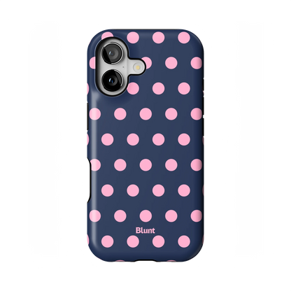 Navy Polka iPhone Case