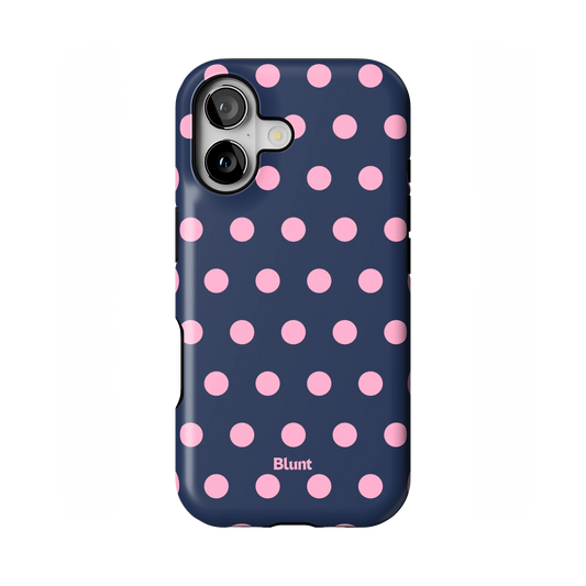 Navy Polka iPhone Case