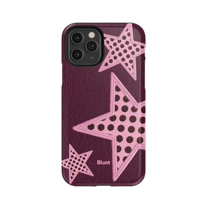 Plum Polka Star iPhone Case