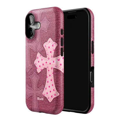 Pink Dottie Cross iPhone Case