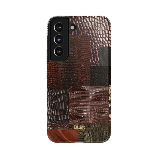 Rae Samsung Case: a patchwork of brown animal prints in varied textures