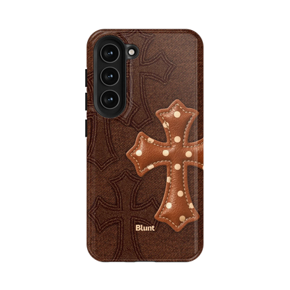 Brown Polka Cross Samsung Case