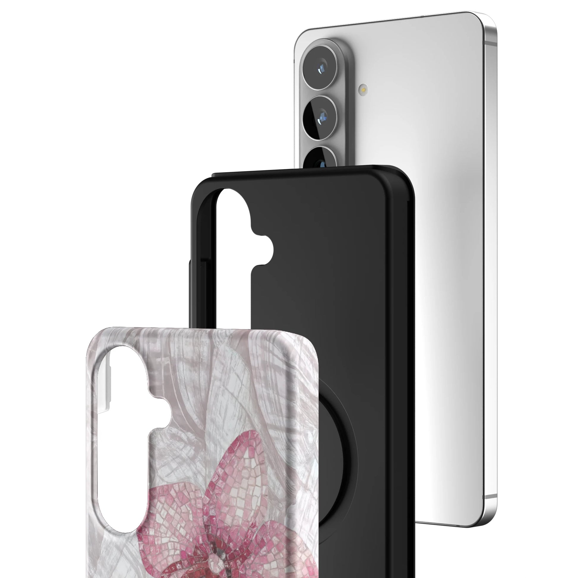 Pink-Mosaic-Orchids-samsung-case-Galaxy S26 Plus-3