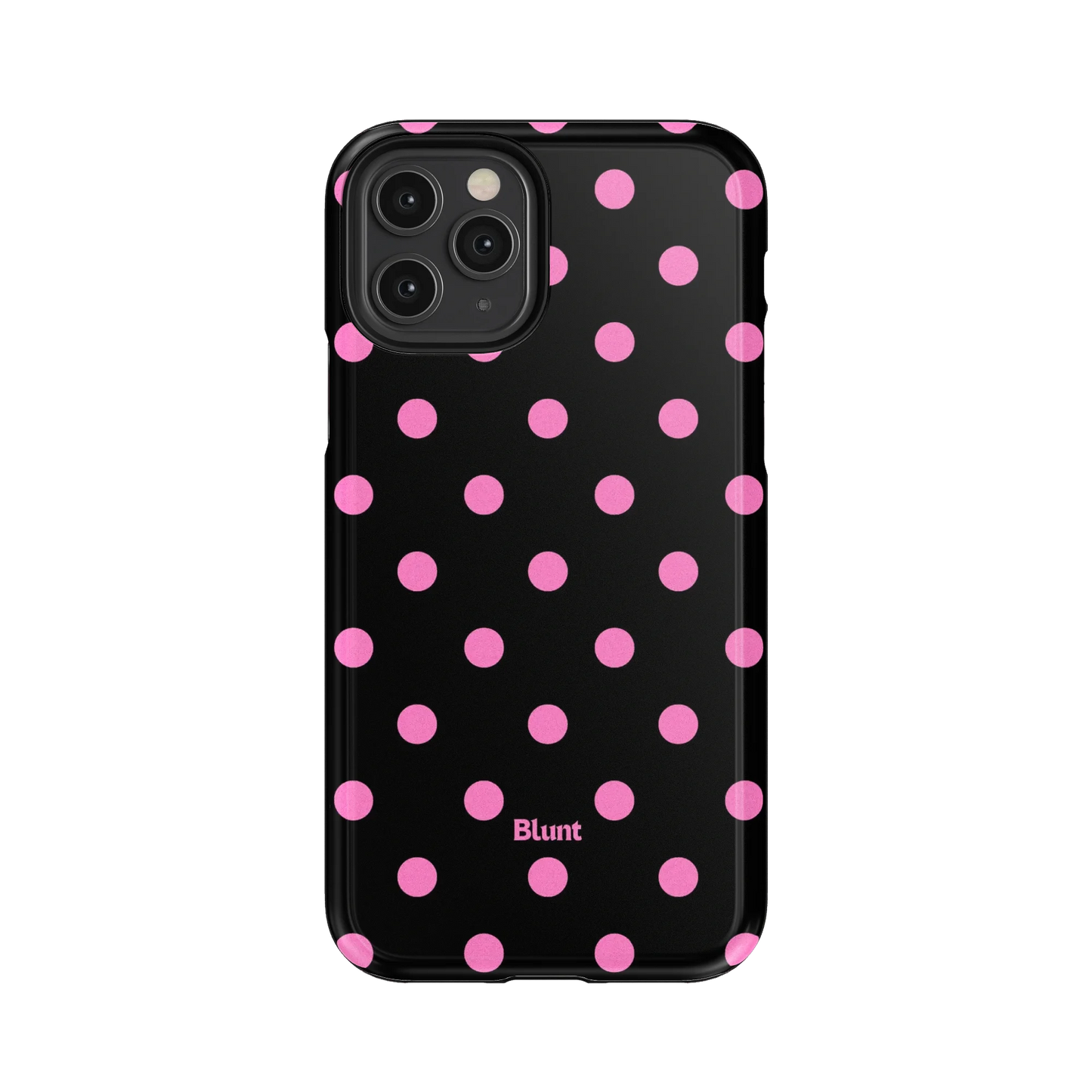 Pink and Black Polka iPhone Case