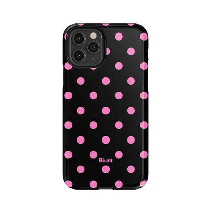 Pink and Black Polka iPhone Case