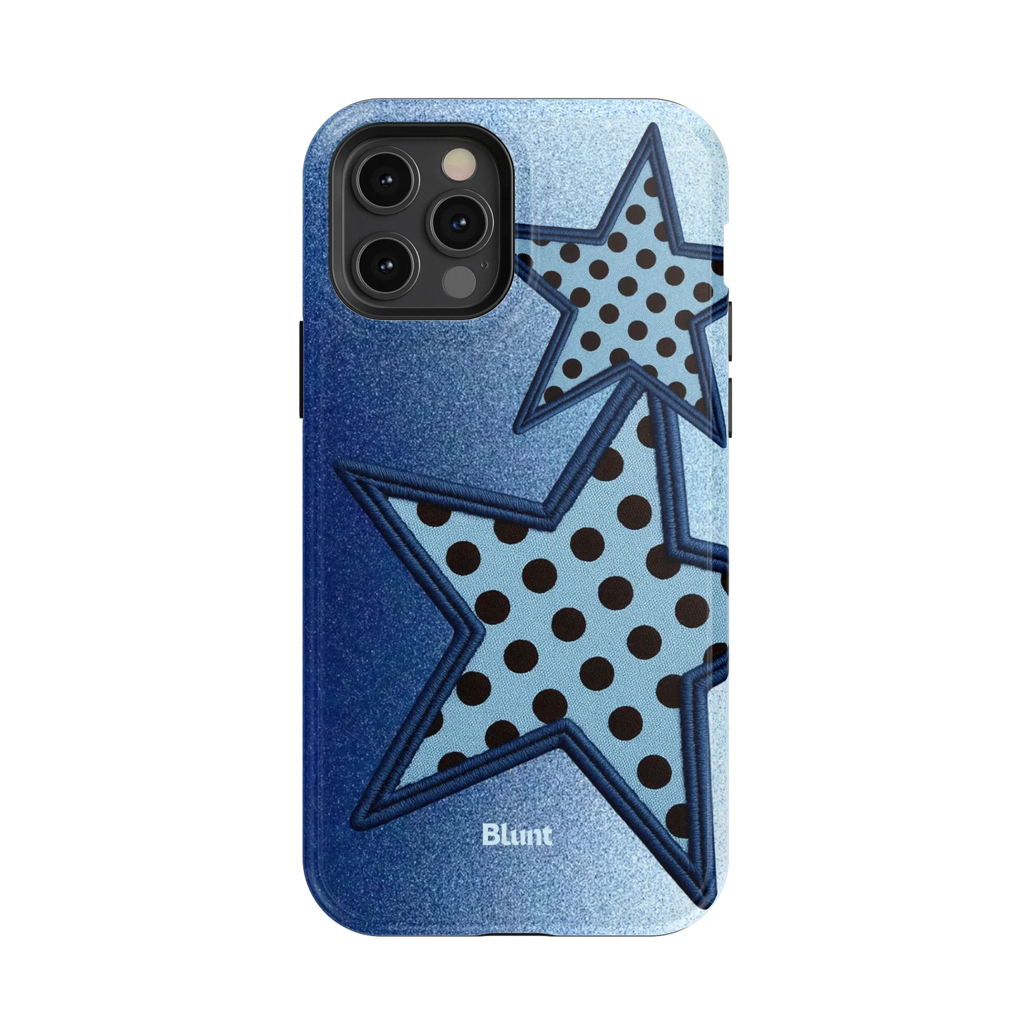 Blue Polka Star iPhone Case