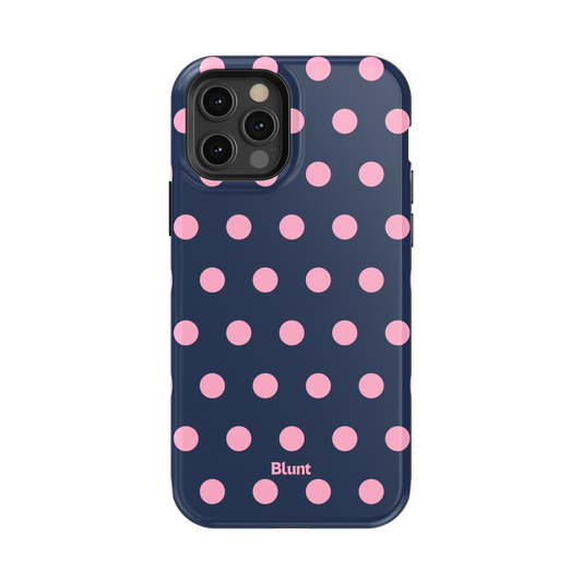 Navy Polka iPhone Case