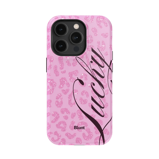 Pink Cheetah Lucky iPhone Case