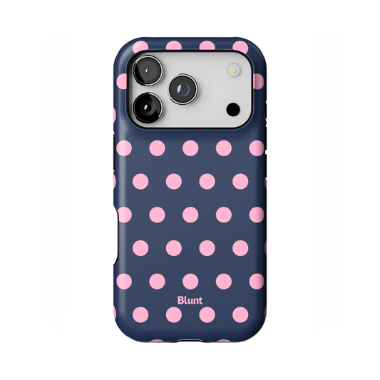 Navy Polka iPhone Case