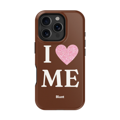 Brown I Love Me iPhone Case