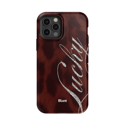 Brown Cheetah Lucky iPhone Case