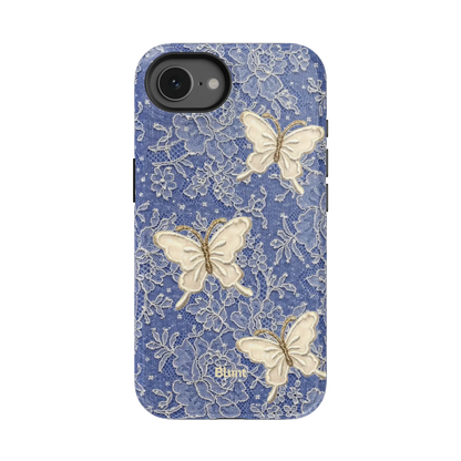 Blue Lace Butterfly iPhone Case