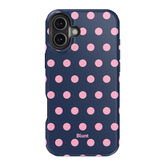 Navy Polka iPhone Case
