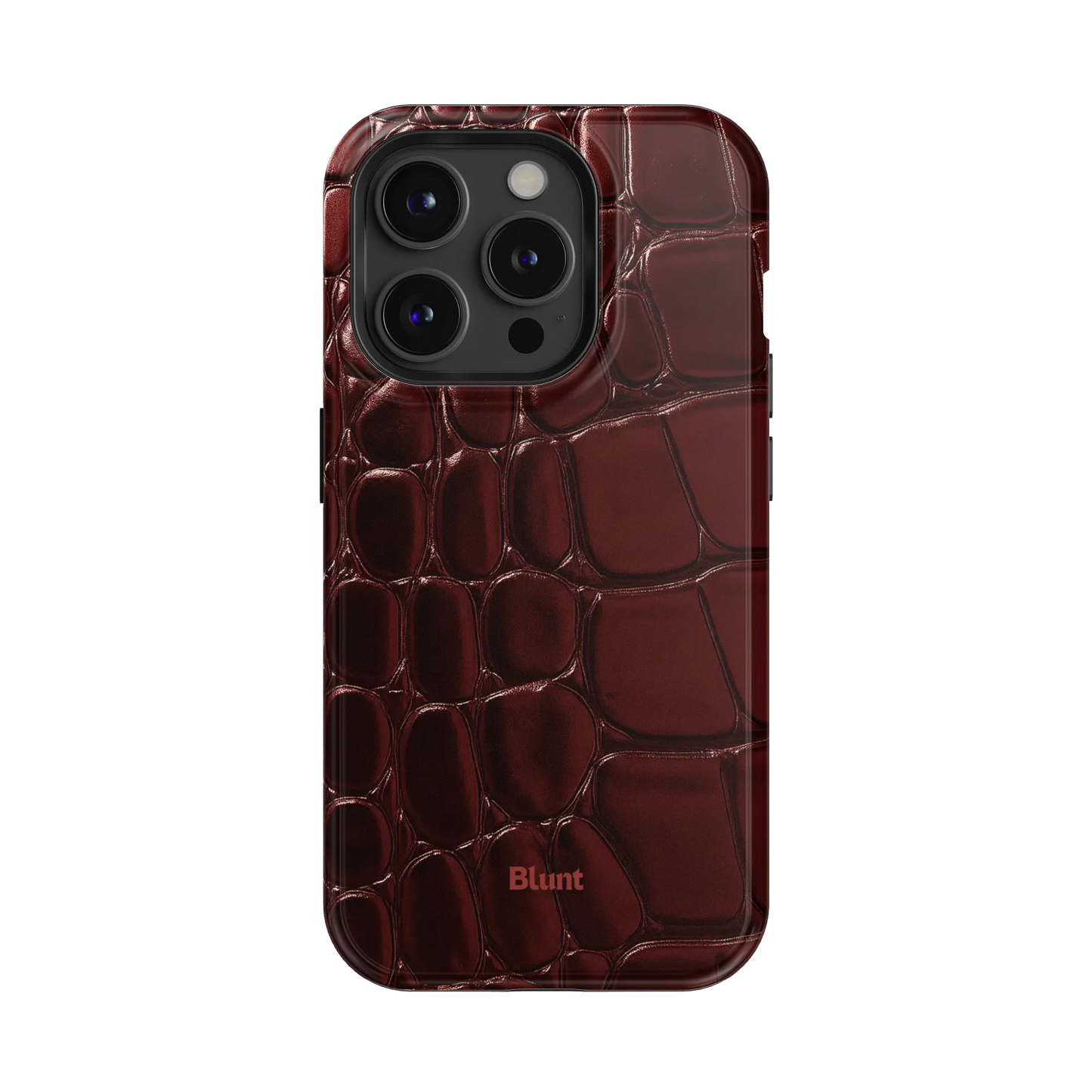 Oxblood Croc iPhone Case