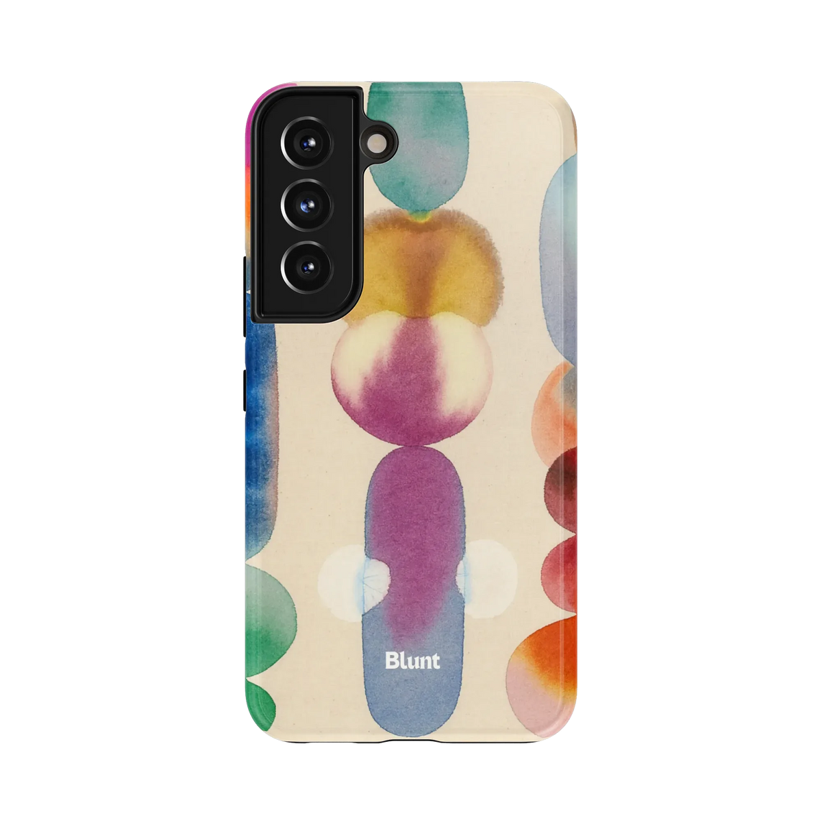 Cloud Wash Samsung Case: abstract auradrip shapes in vibrant colors on a beige background