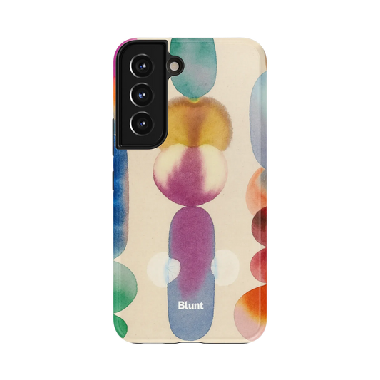 Cloud Wash Samsung Case: abstract auradrip shapes in vibrant colors on a beige background