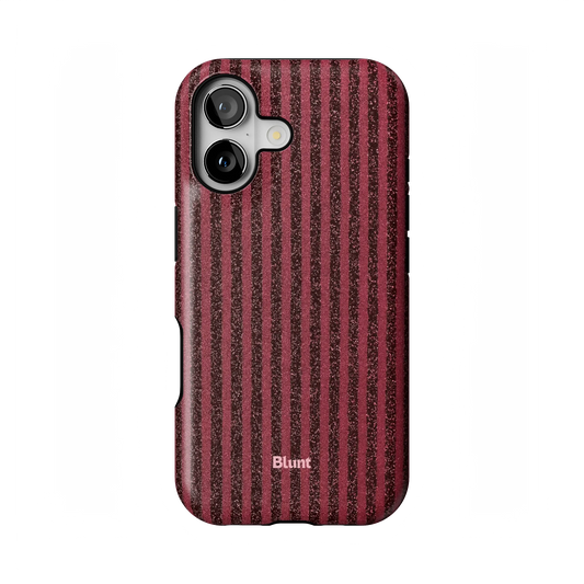 Red Sparkle Stripe iPhone Case