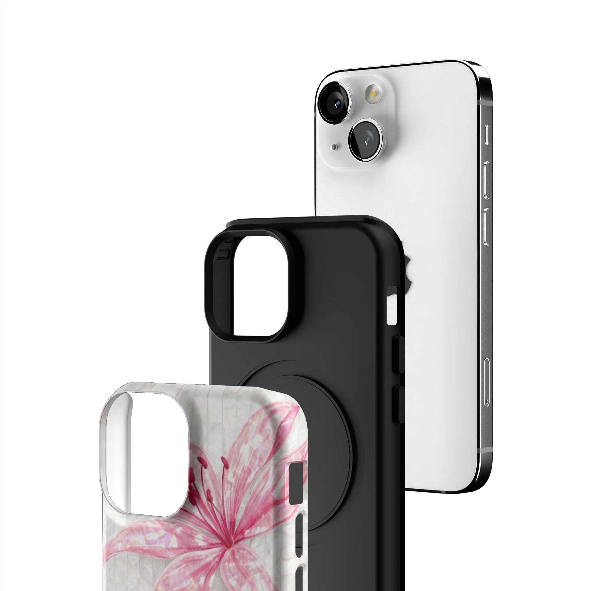 Pink-Floral-Luster-iphone-case-iPhone 13 Mini-3