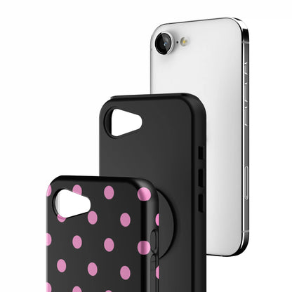 Pink-and-Black-Polka-iphone-case-iPhone 17 E-3
