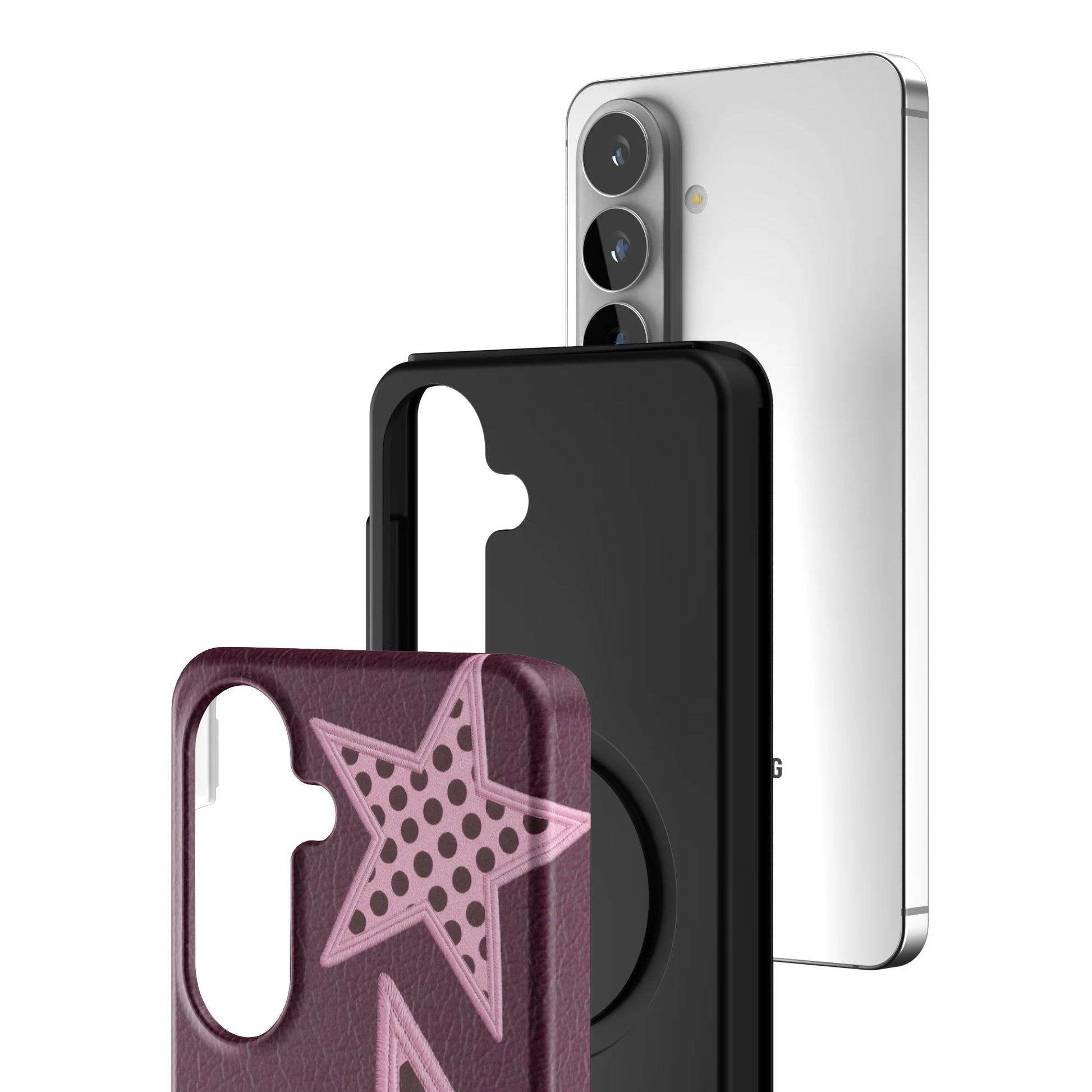 Plum-Polka-Star-samsung-case-Galaxy S26-3