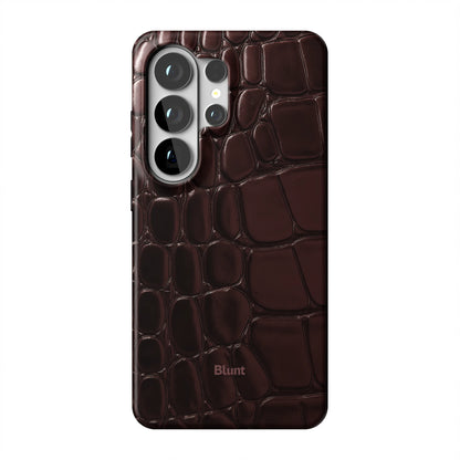 Oxblood Croc Samsung Case