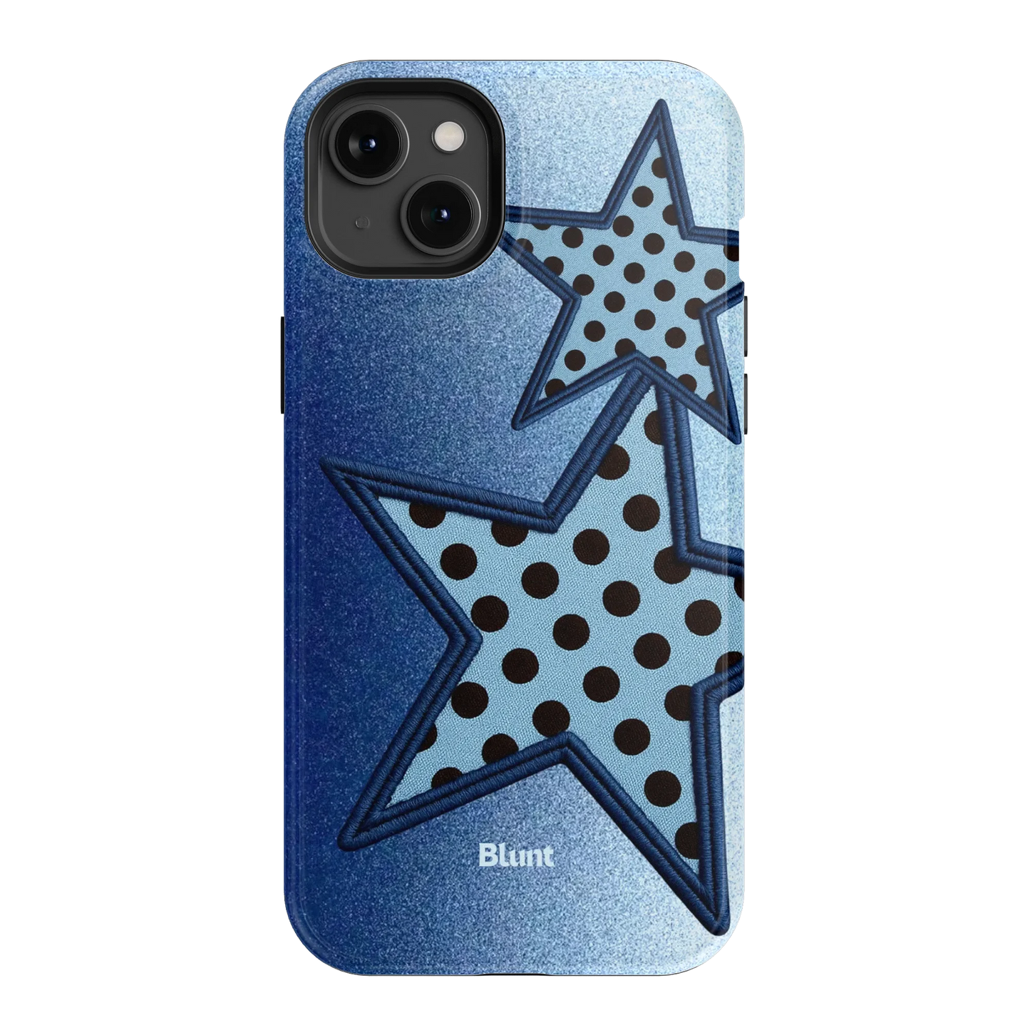 Blue Polka Star iPhone Case