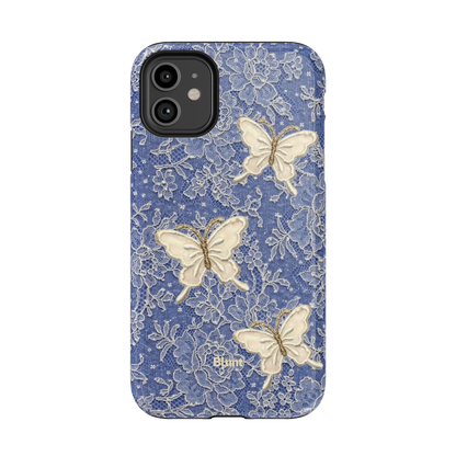 Blue Lace Butterfly iPhone Case