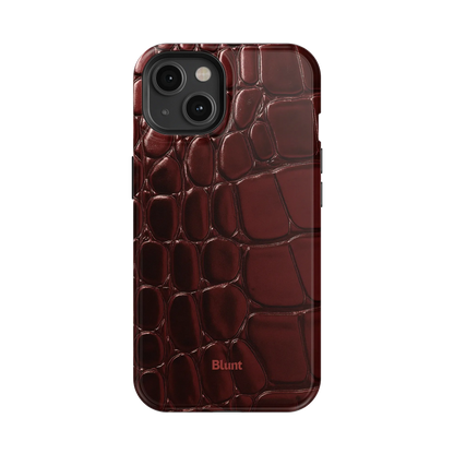 Oxblood Croc iPhone Case