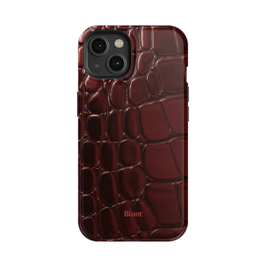 Oxblood Croc iPhone Case