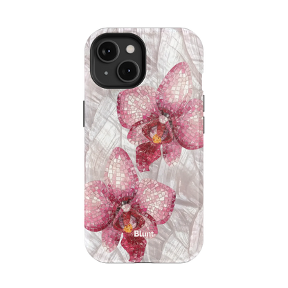 Pink Mosaic Orchids iPhone Case