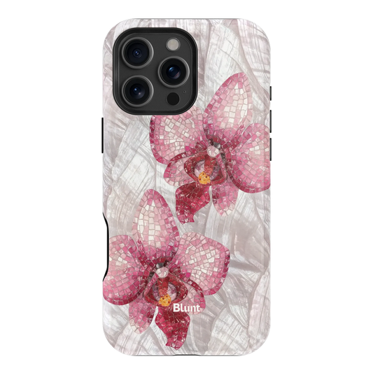 Pink Mosaic Orchids iPhone Case