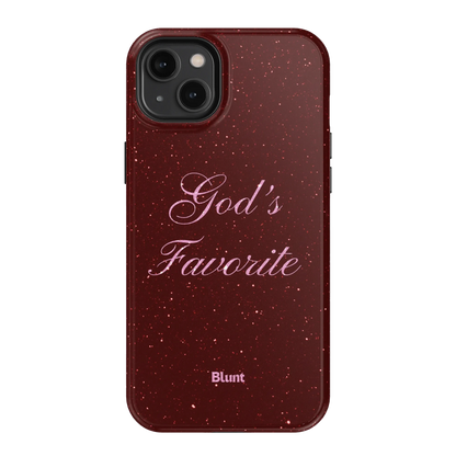 Gods Favorite Burgundy iPhone Case