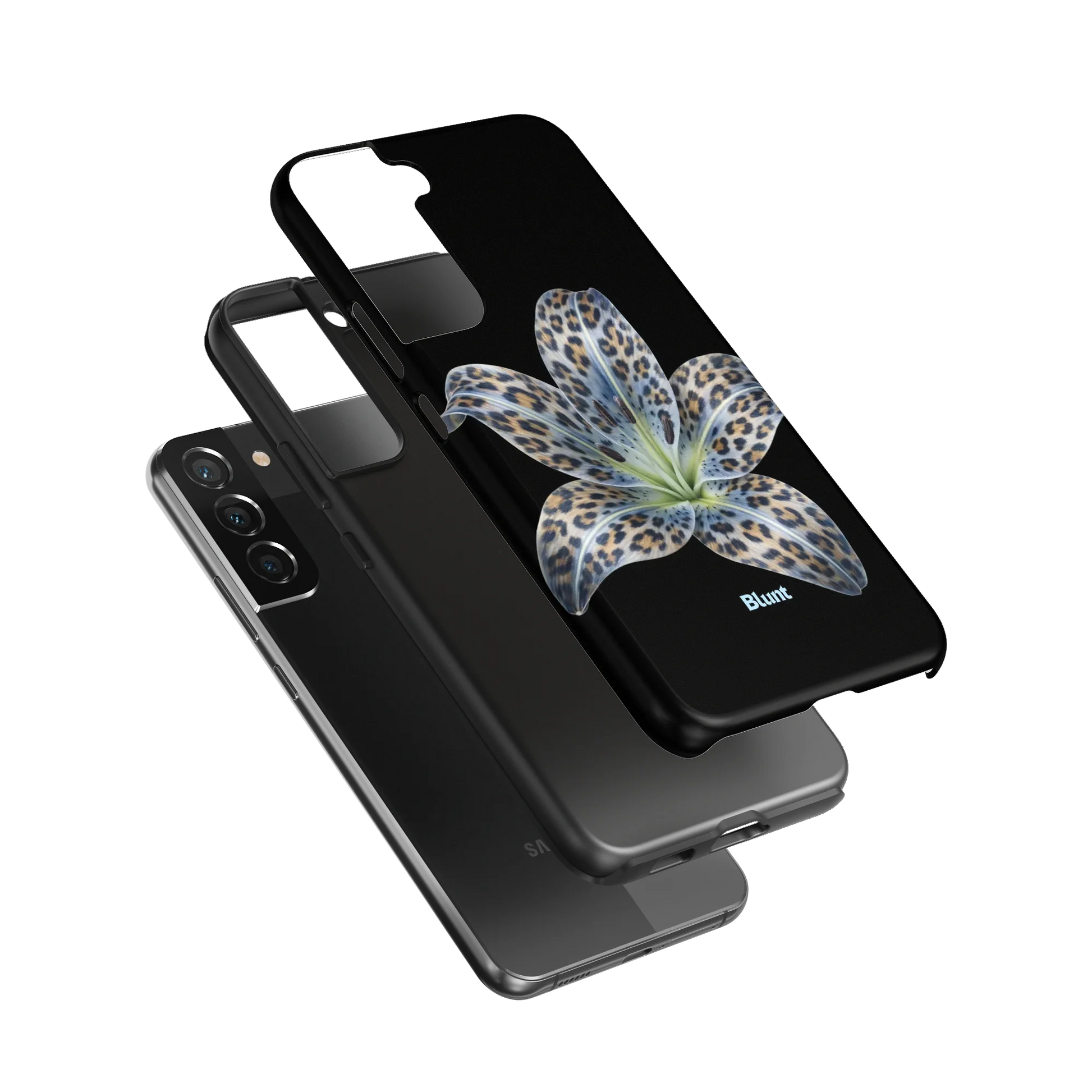 Blue-Leopard-Bloom-samsung-case-Galaxy S22 Plus-3
