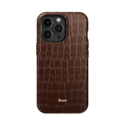Chestnut Croc iPhone Case