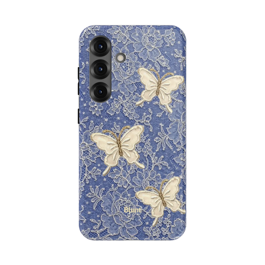 Blue Lace Butterfly Samsung Case