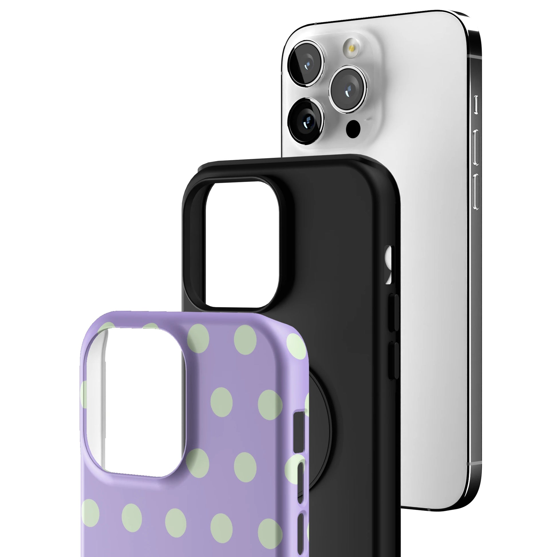 Lavender Mint Polka iPhone Case gallery - Iphone_14_Pro_Max_3