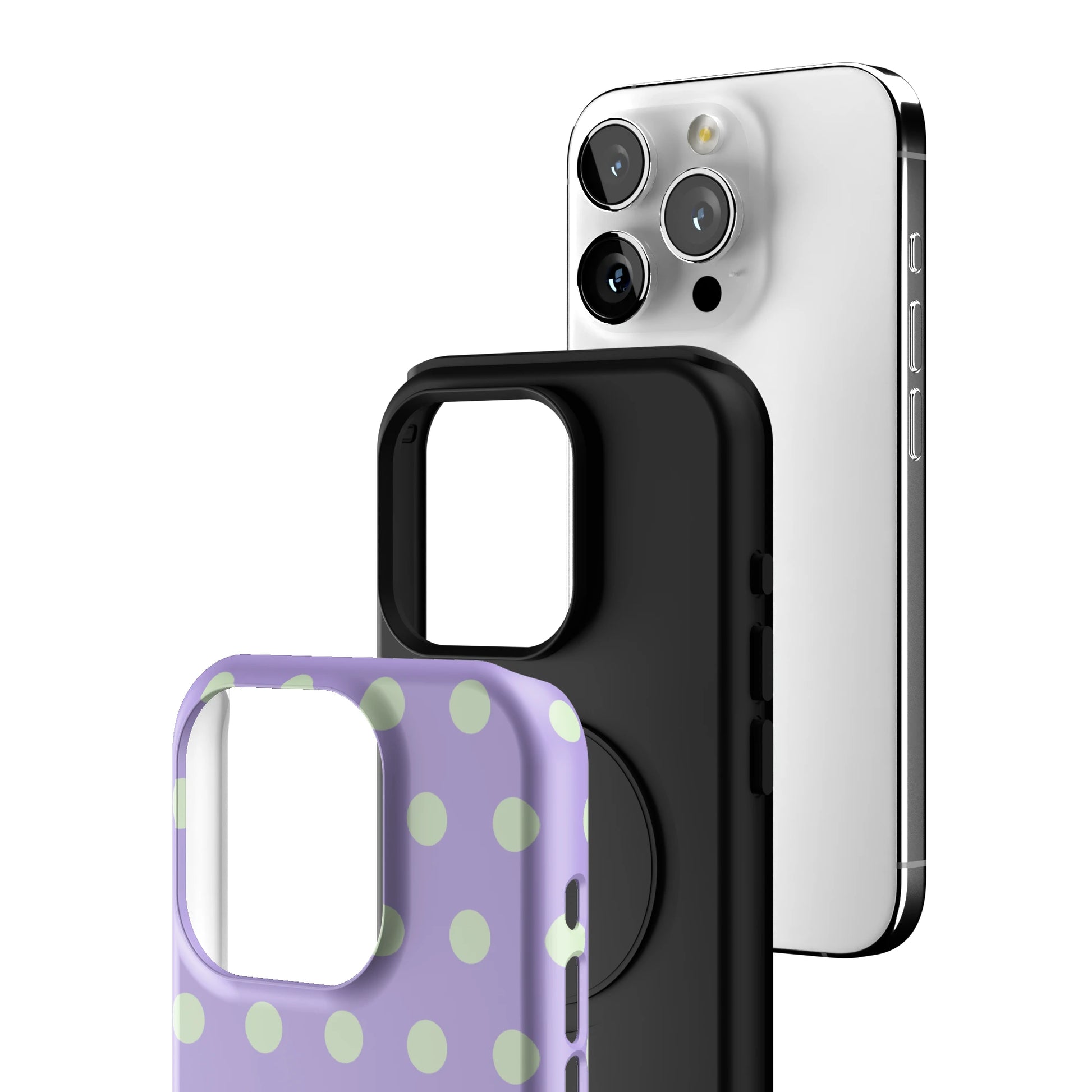 Lavender Mint Polka iPhone Case gallery - Iphone_15_Pro_3