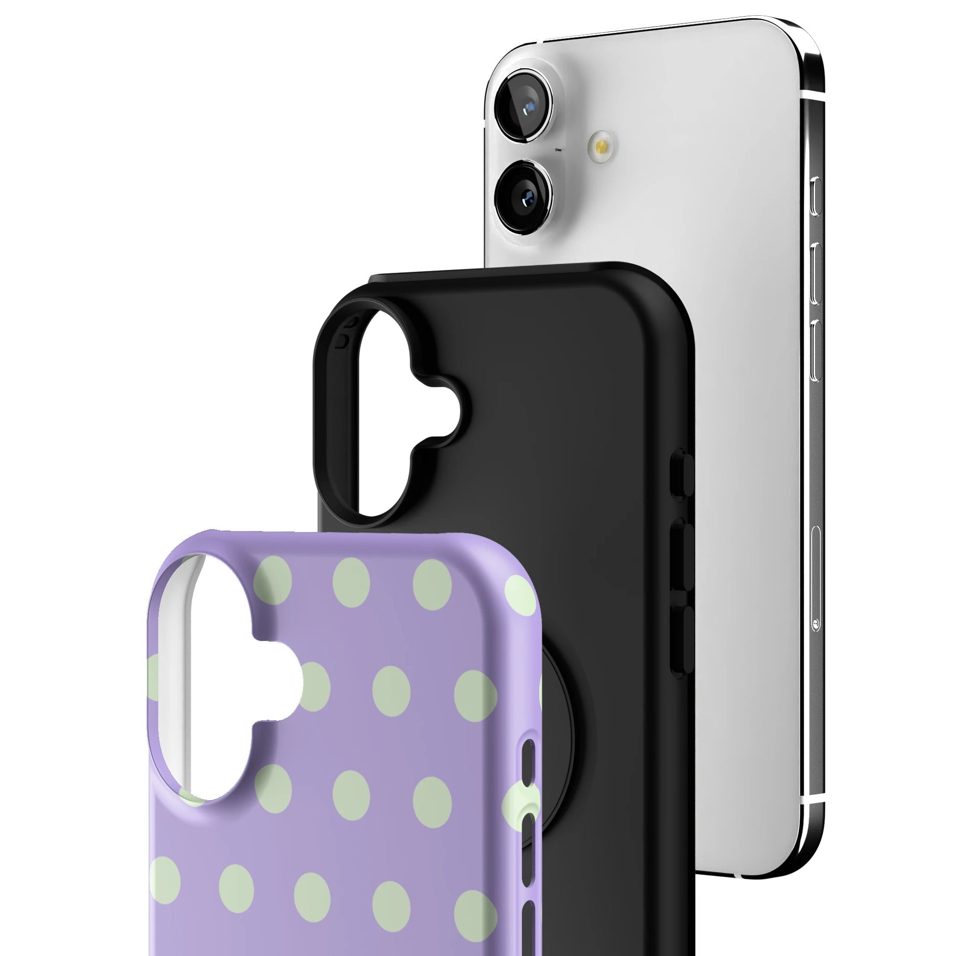 Lavender Mint Polka iPhone Case gallery - Iphone_16_Mini_Air_Plus_3