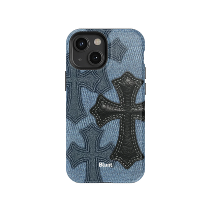 Denim Black Cross iPhone Case