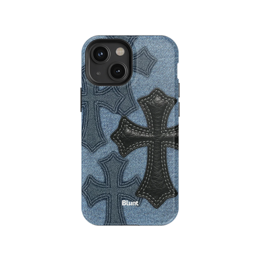Denim Black Cross iPhone Case