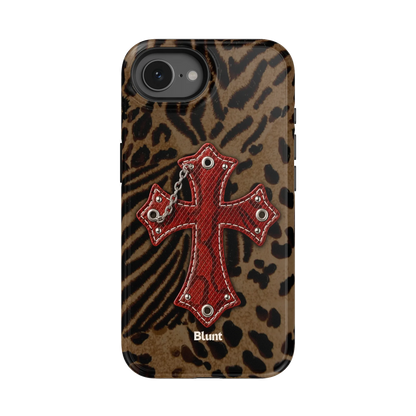 Leopard Red Cross iPhone Case